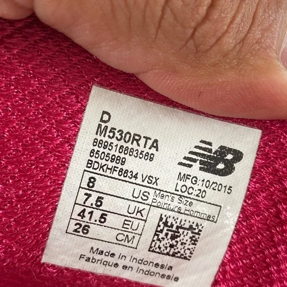 New Balance 530 Black Blackberry Red - Picture 8 of 8